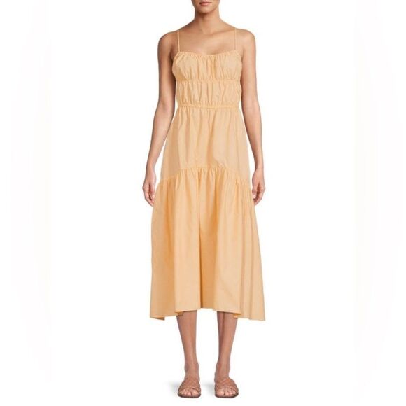 Vince Ruched Midi Cami Dress Small EUC